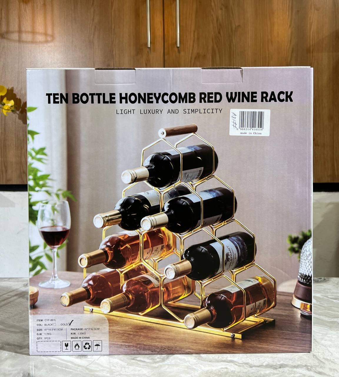 Gold 10 bottles wine stand