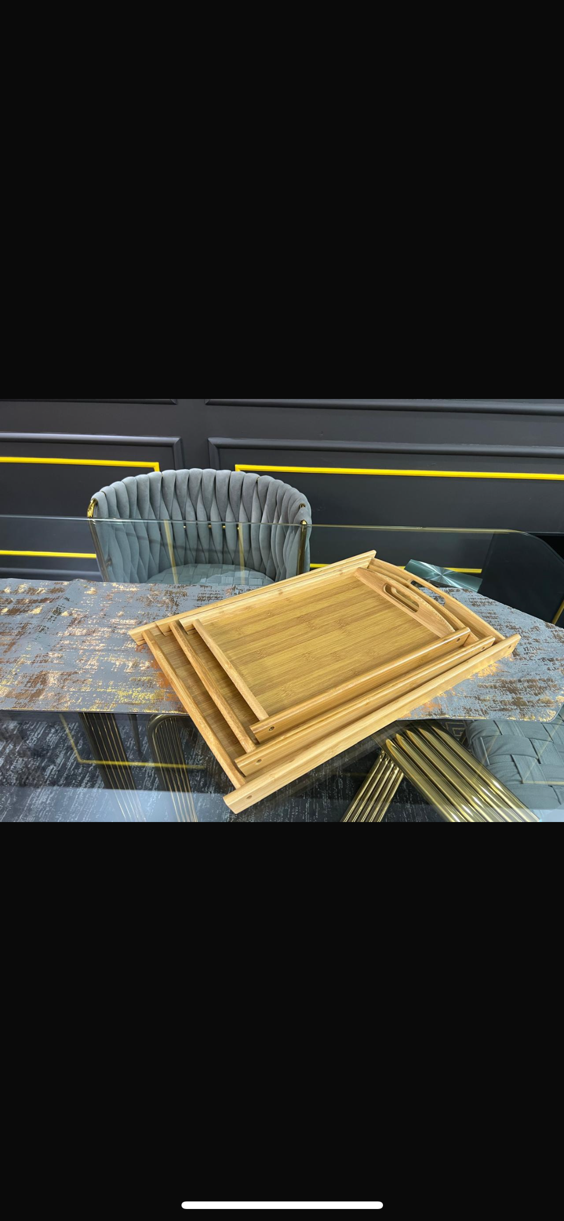 3 piece Wooden Trey Set
