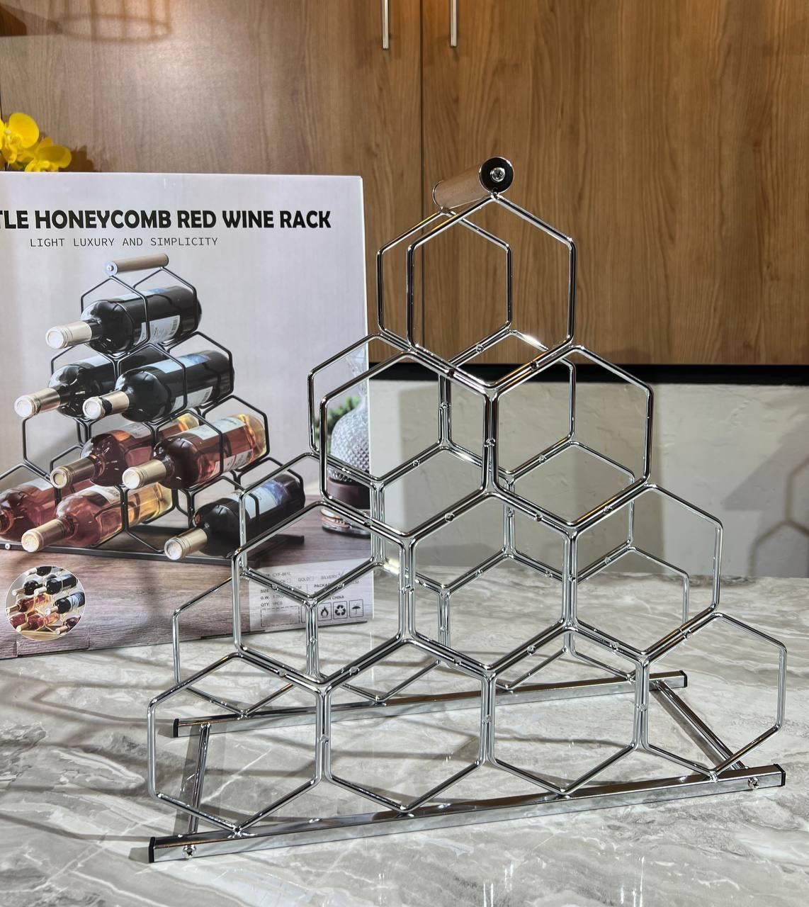 Silver 10 Bottles Wine Stand